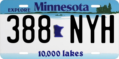 MN license plate 388NYH