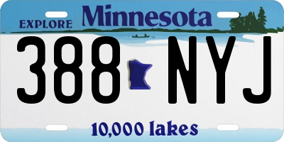 MN license plate 388NYJ