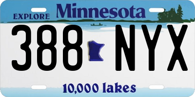 MN license plate 388NYX