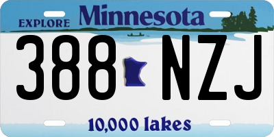 MN license plate 388NZJ