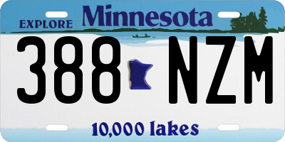 MN license plate 388NZM