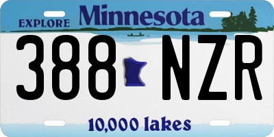 MN license plate 388NZR
