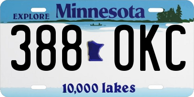 MN license plate 388OKC