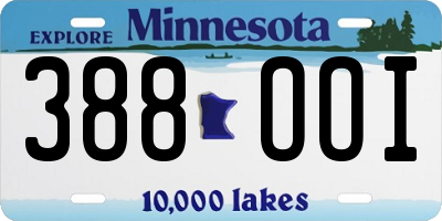 MN license plate 388OOI