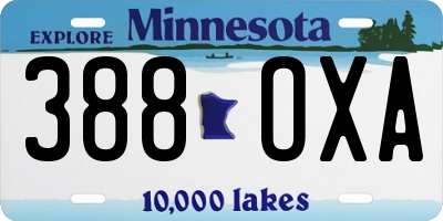 MN license plate 388OXA