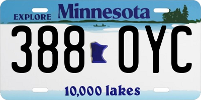MN license plate 388OYC