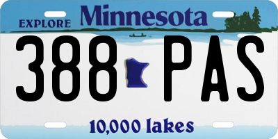 MN license plate 388PAS