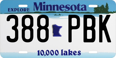 MN license plate 388PBK