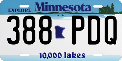 MN license plate 388PDQ