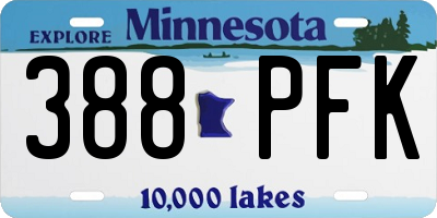 MN license plate 388PFK