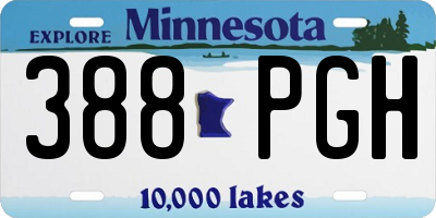 MN license plate 388PGH