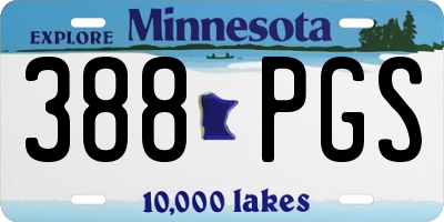 MN license plate 388PGS