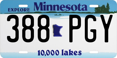 MN license plate 388PGY