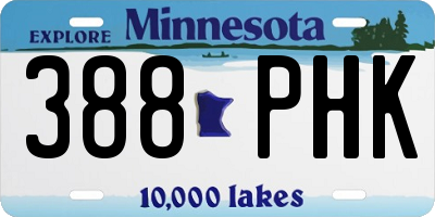 MN license plate 388PHK