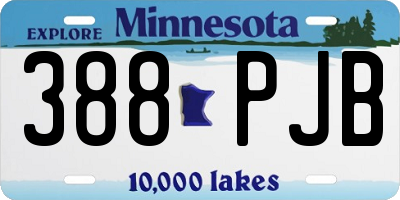 MN license plate 388PJB