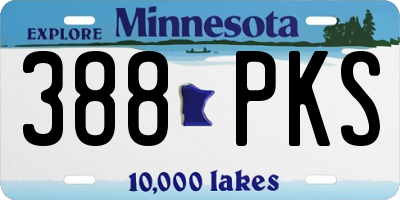 MN license plate 388PKS
