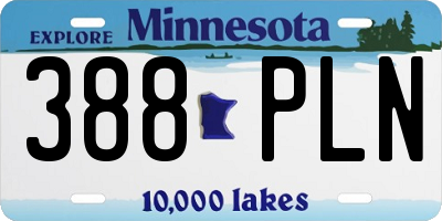MN license plate 388PLN