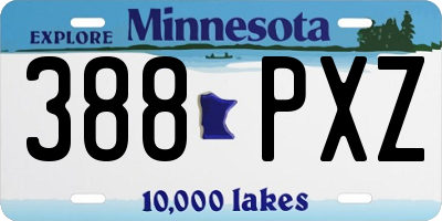 MN license plate 388PXZ