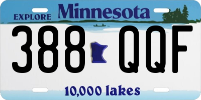 MN license plate 388QQF