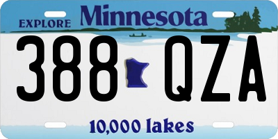 MN license plate 388QZA