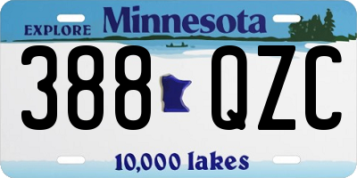 MN license plate 388QZC