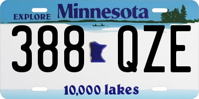 MN license plate 388QZE