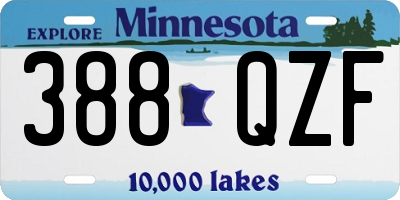 MN license plate 388QZF