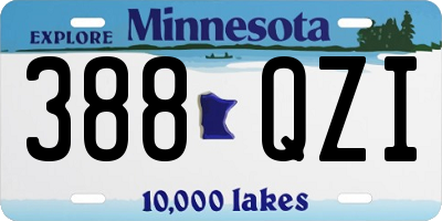 MN license plate 388QZI