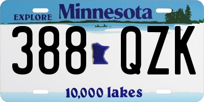 MN license plate 388QZK
