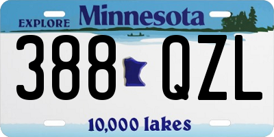MN license plate 388QZL