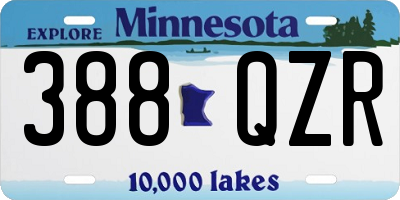 MN license plate 388QZR