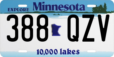 MN license plate 388QZV