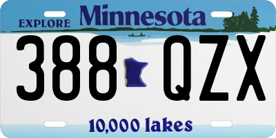 MN license plate 388QZX