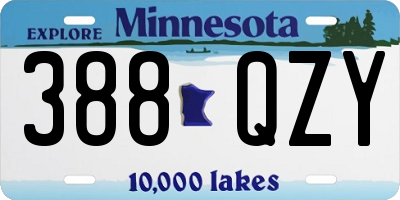 MN license plate 388QZY