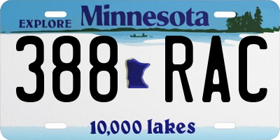 MN license plate 388RAC