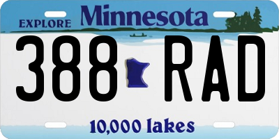 MN license plate 388RAD