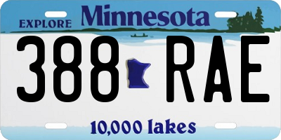 MN license plate 388RAE