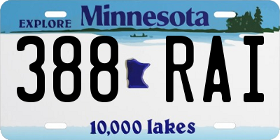 MN license plate 388RAI