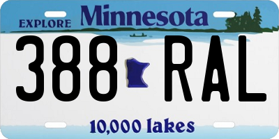 MN license plate 388RAL