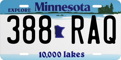 MN license plate 388RAQ