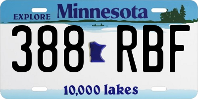 MN license plate 388RBF