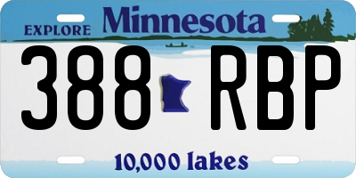 MN license plate 388RBP