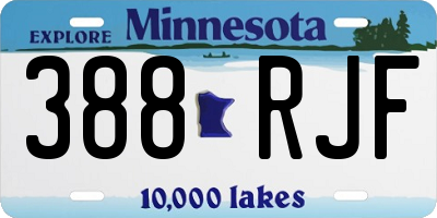 MN license plate 388RJF