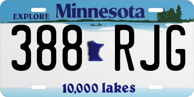 MN license plate 388RJG
