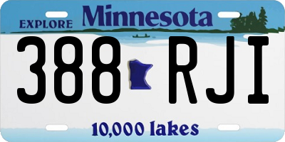 MN license plate 388RJI