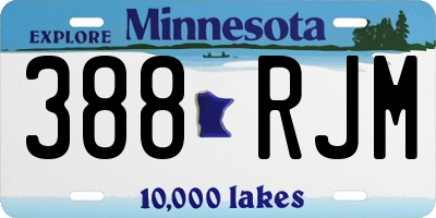 MN license plate 388RJM