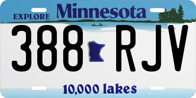 MN license plate 388RJV