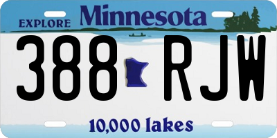 MN license plate 388RJW