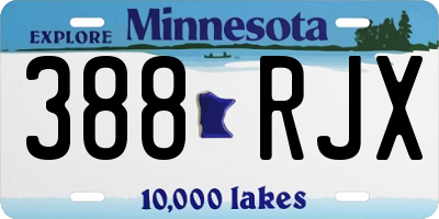 MN license plate 388RJX