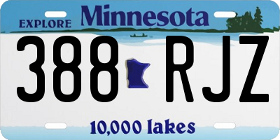 MN license plate 388RJZ